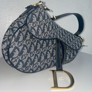 Denim DIOR OBLIQUE SADDLE BAG